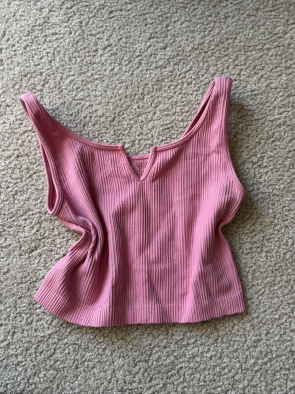Aeropostale Ribbed Scoop Crop Top in Rose Pink Y2K
